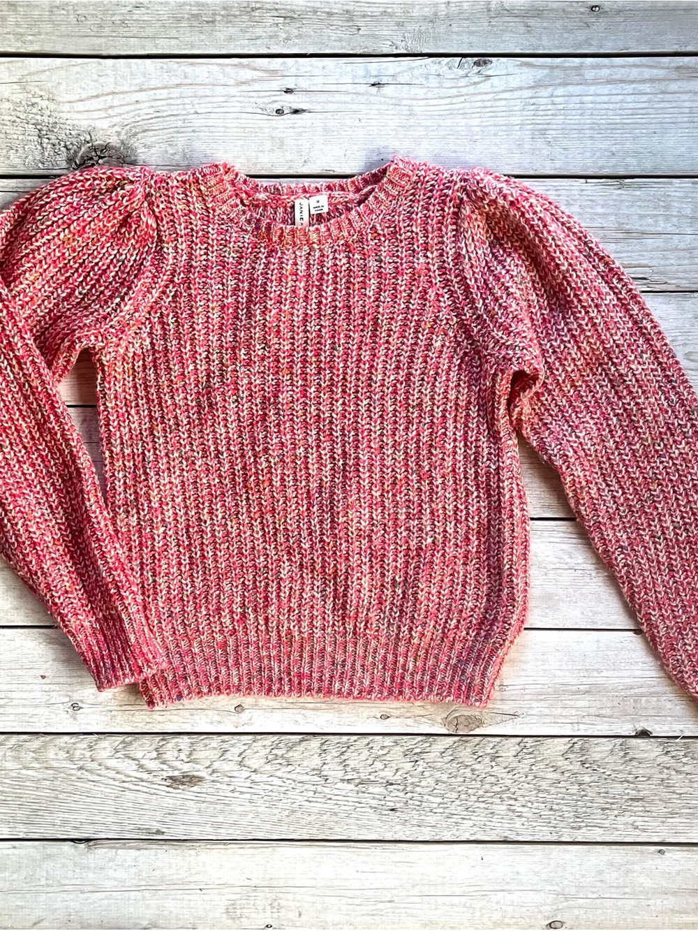 Janie and Jack Pink Marled Knit Crewneck Sweater
